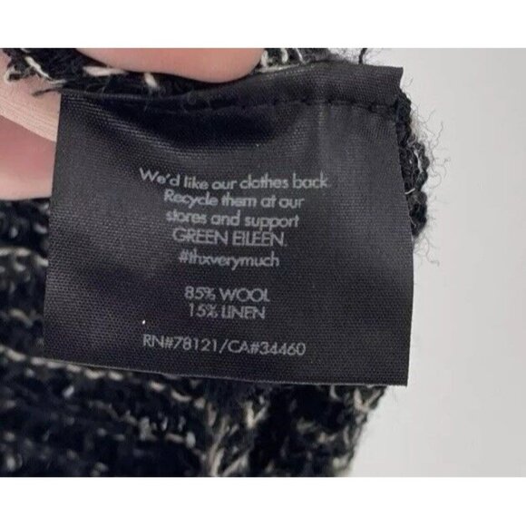 Eileen Fisher 85% Wool 15% Linen Italian Yarn Open Cardigan Lagenlook Sz L Flaws - Picture 5 of 16